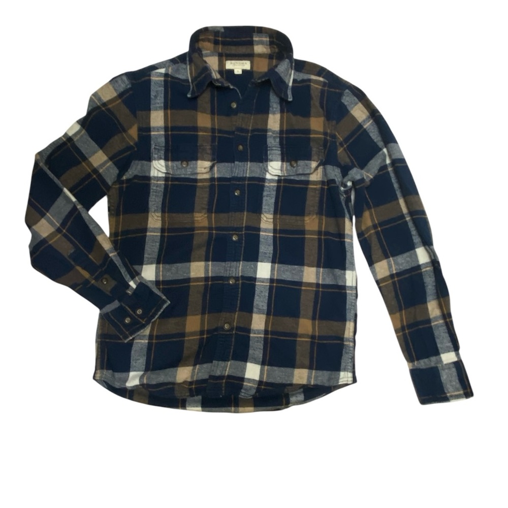 Sonoma Life Style Blue Brown Flannel Over Shirt Sz S